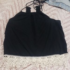 black tie around neck top